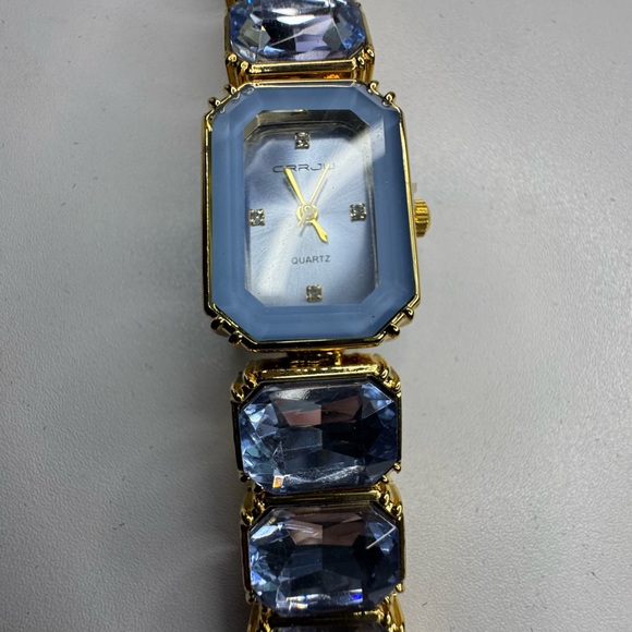 New FANMIS Women’s Luxury Crystal Bangle Watch-Gold and Blue main image 5
